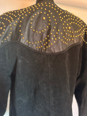 Vintage studded leather/suede coat