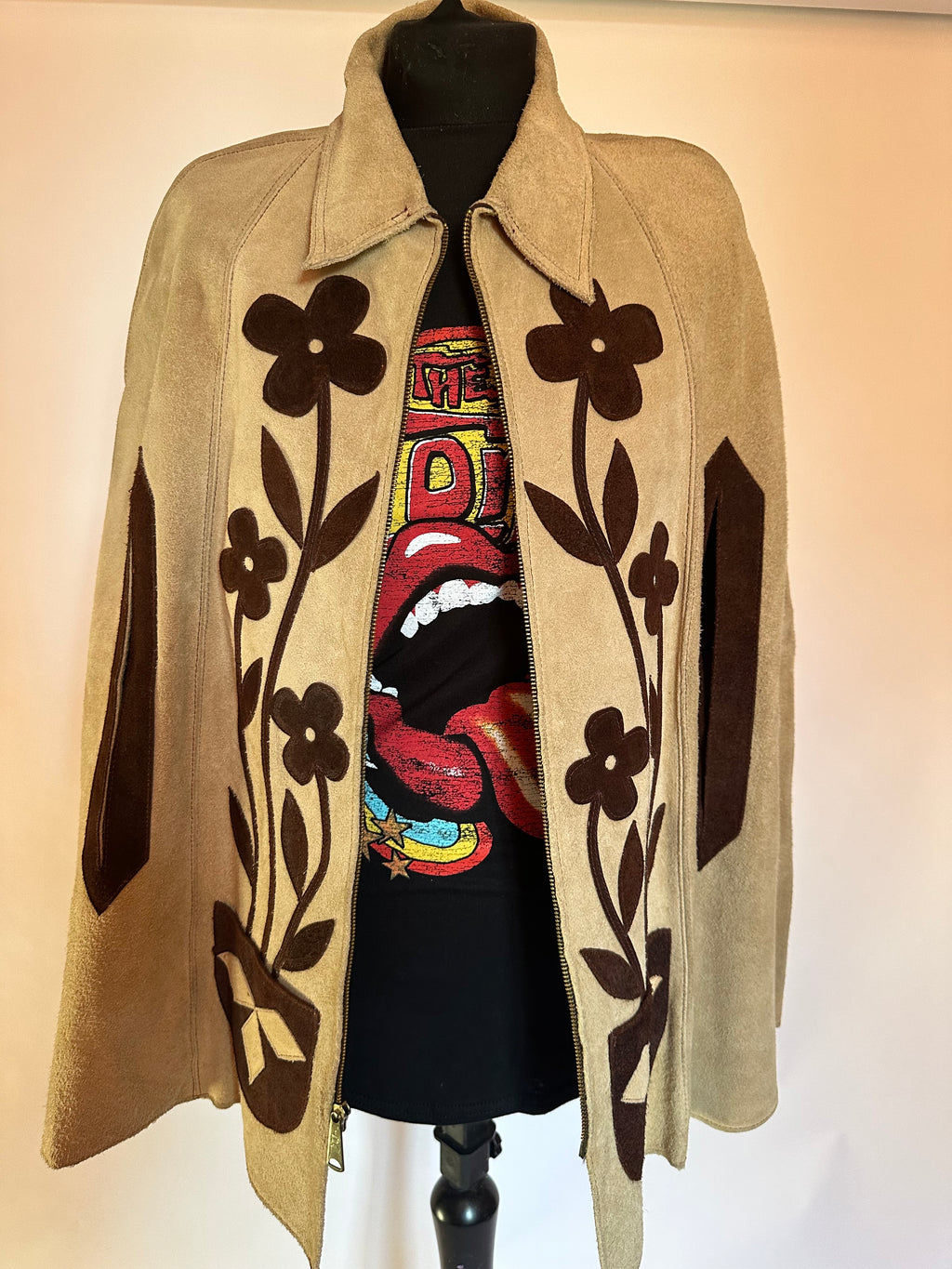 Vintage suede cape