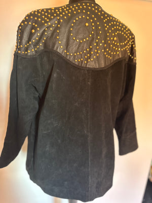 Vintage studded leather/suede coat