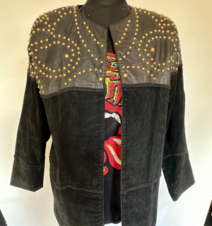 Vintage studded leather/suede coat