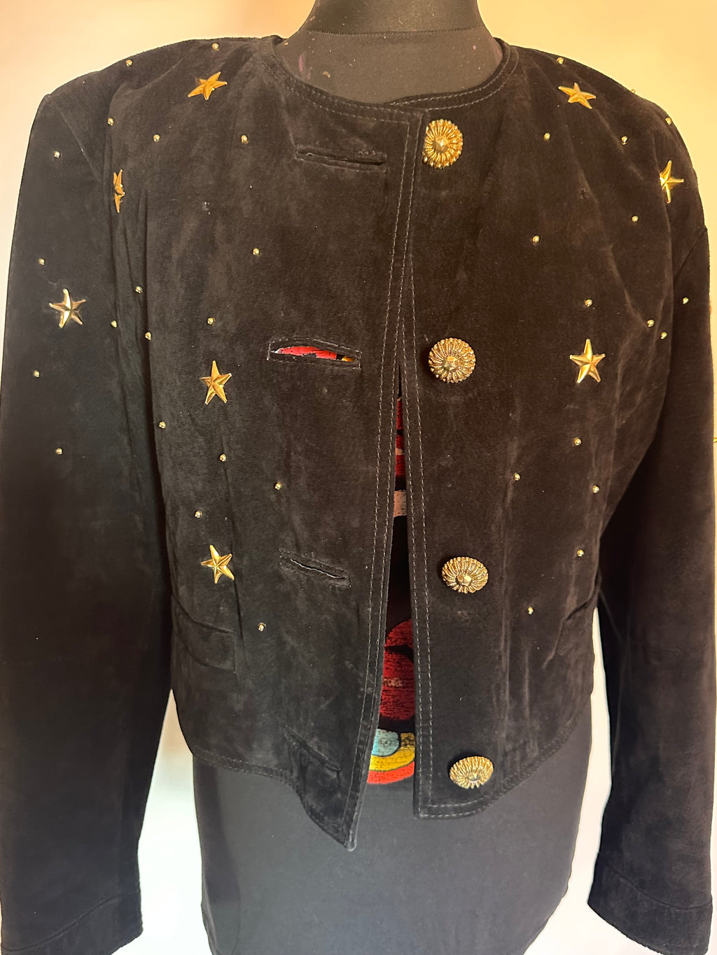 Vintage suede star studded jacket