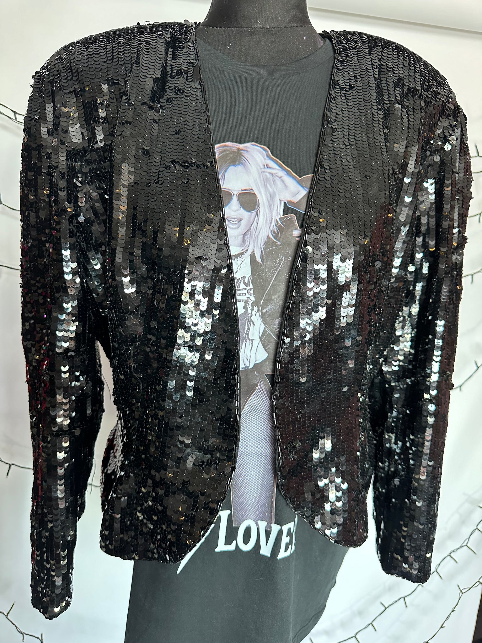 Black puff sleeve jacket