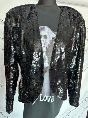 Black puff sleeve jacket