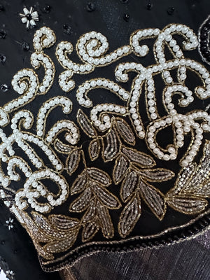 Pearl and bead silk jacket
