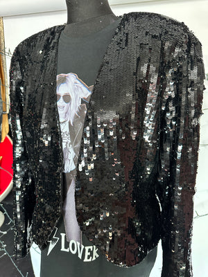 Black puff sleeve jacket