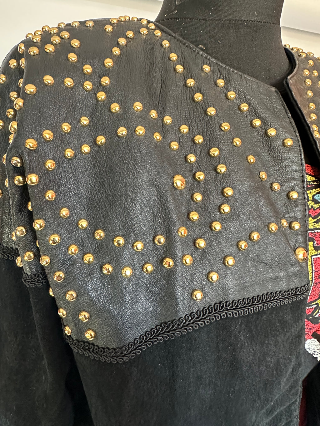 Vintage studded leather/suede coat