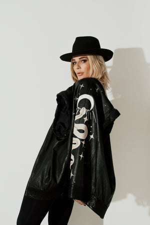 Hand painted vintage snake jacket