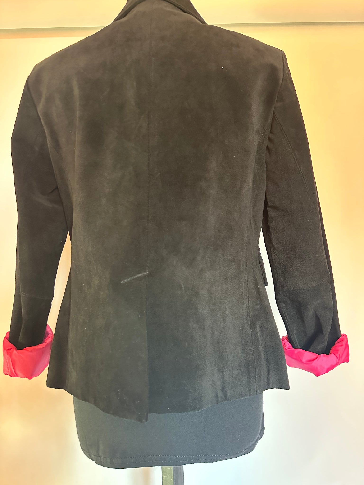 Embroidered vintage suede jacket