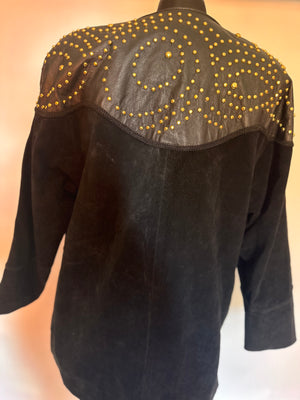 Vintage studded leather/suede coat