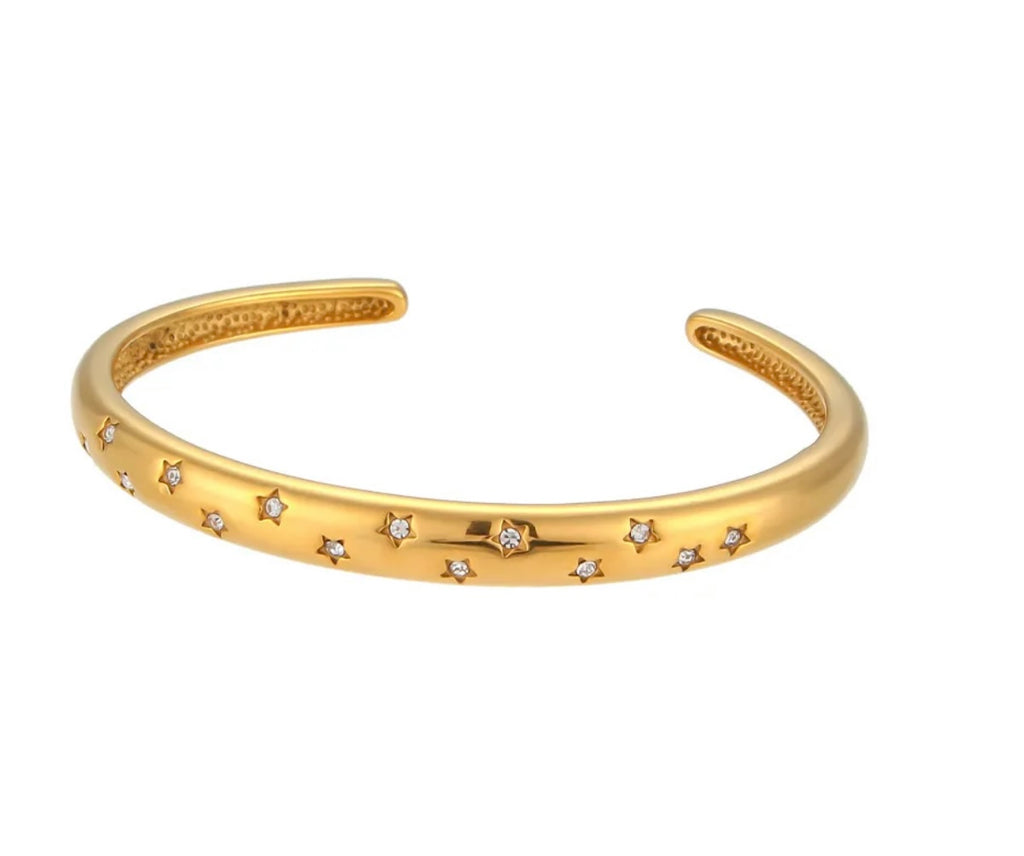 Cosmic gold torque bracelets