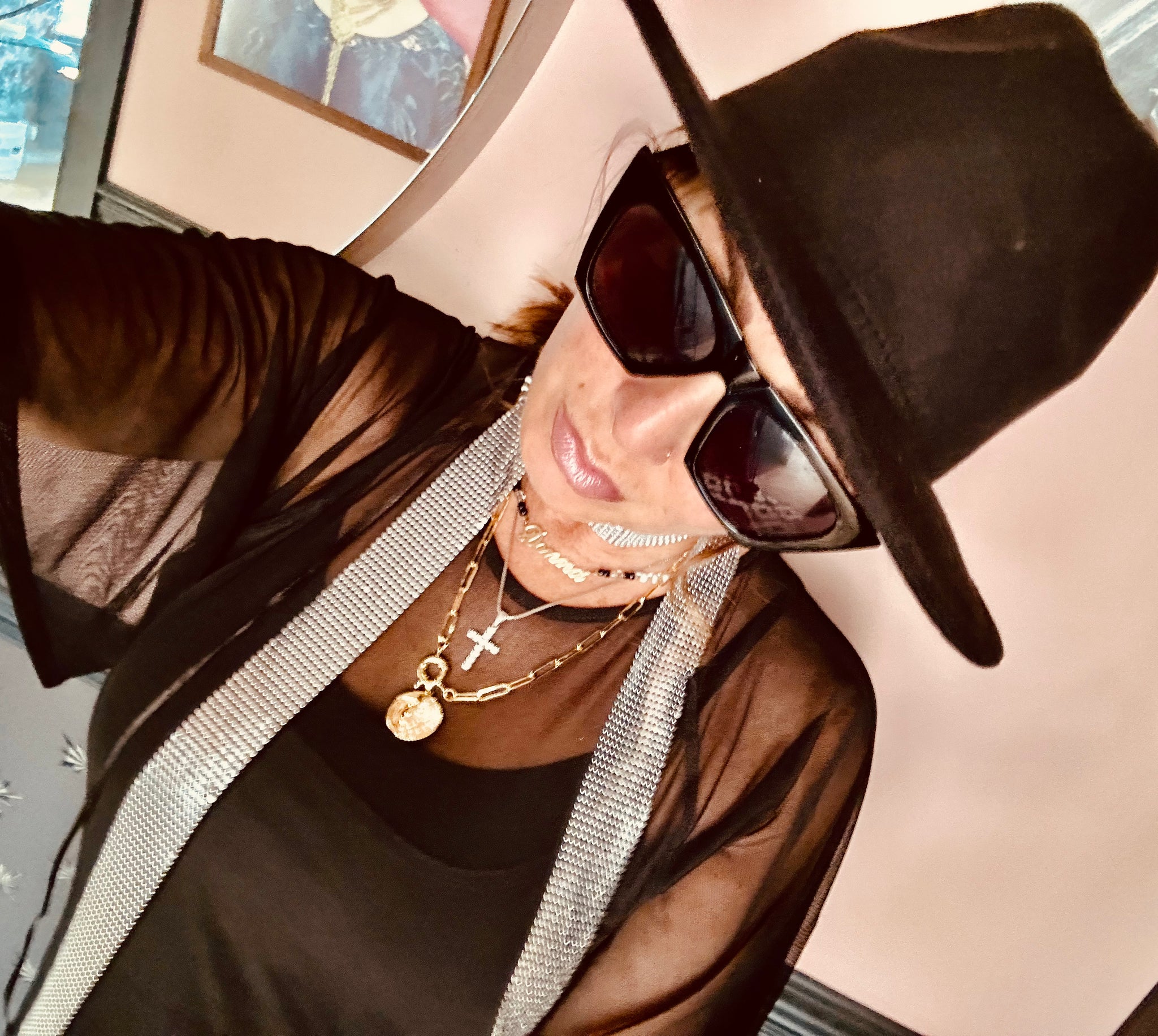 Shimmer skinny neck scarf