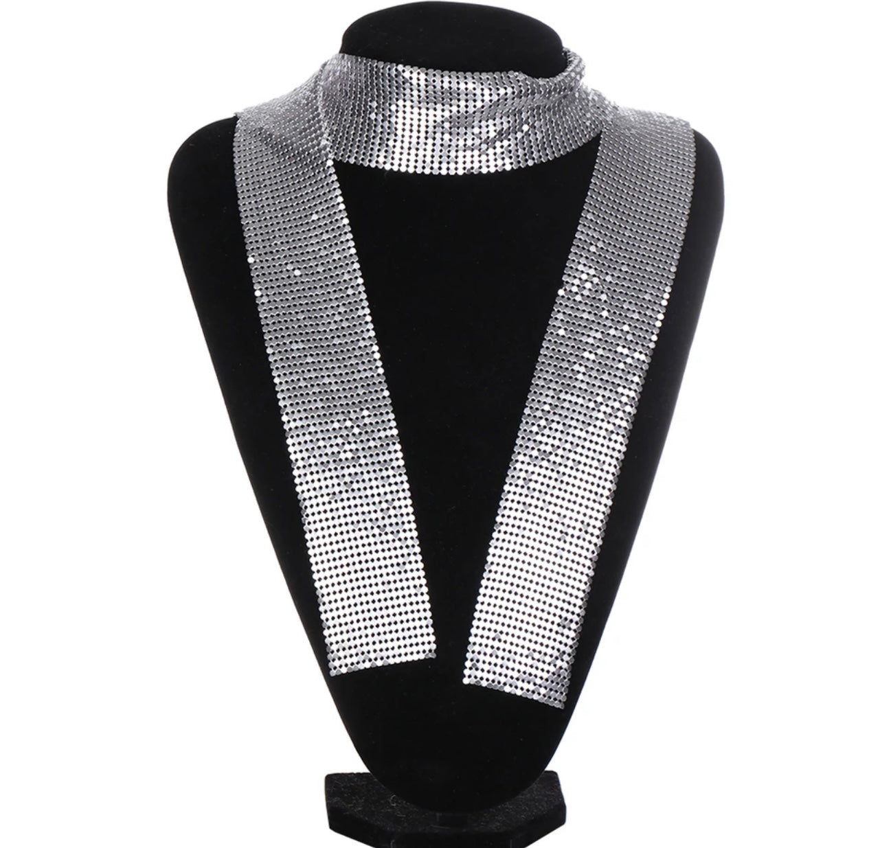 Shimmer skinny neck scarf
