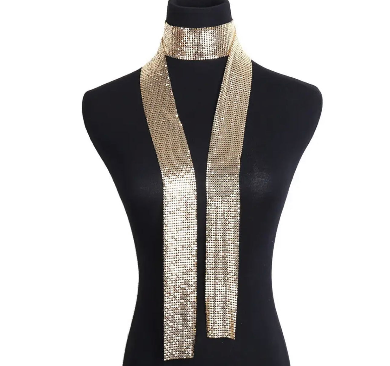 Shimmer skinny neck scarf