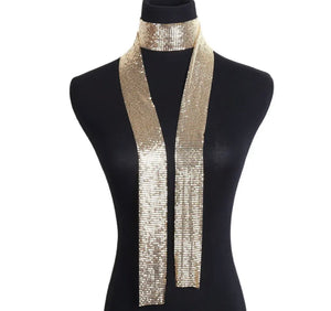 Shimmer skinny neck scarf