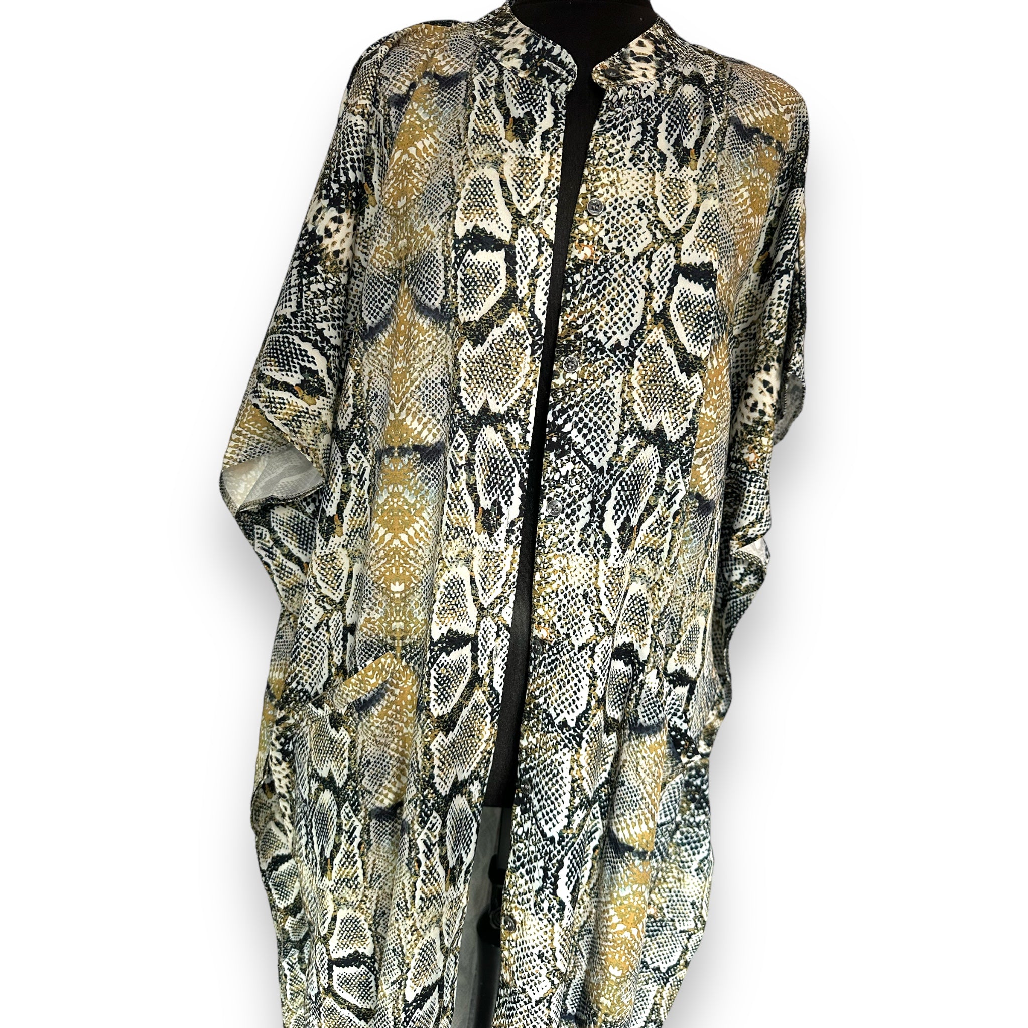 Snake print shirt dress