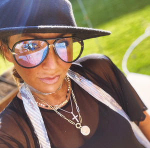 Shimmer skinny neck scarf