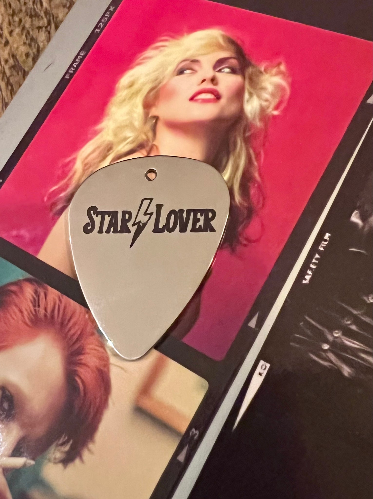 Rock 'n' Roll Guitar pick necklace.