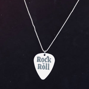 Rock 'n' Roll Guitar pick necklace.