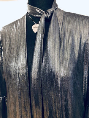 Metallic Eva bell sleeved cover up - with matching skinny scarf/belt