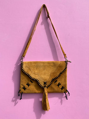 ‘Jessie’ suede tassel bag