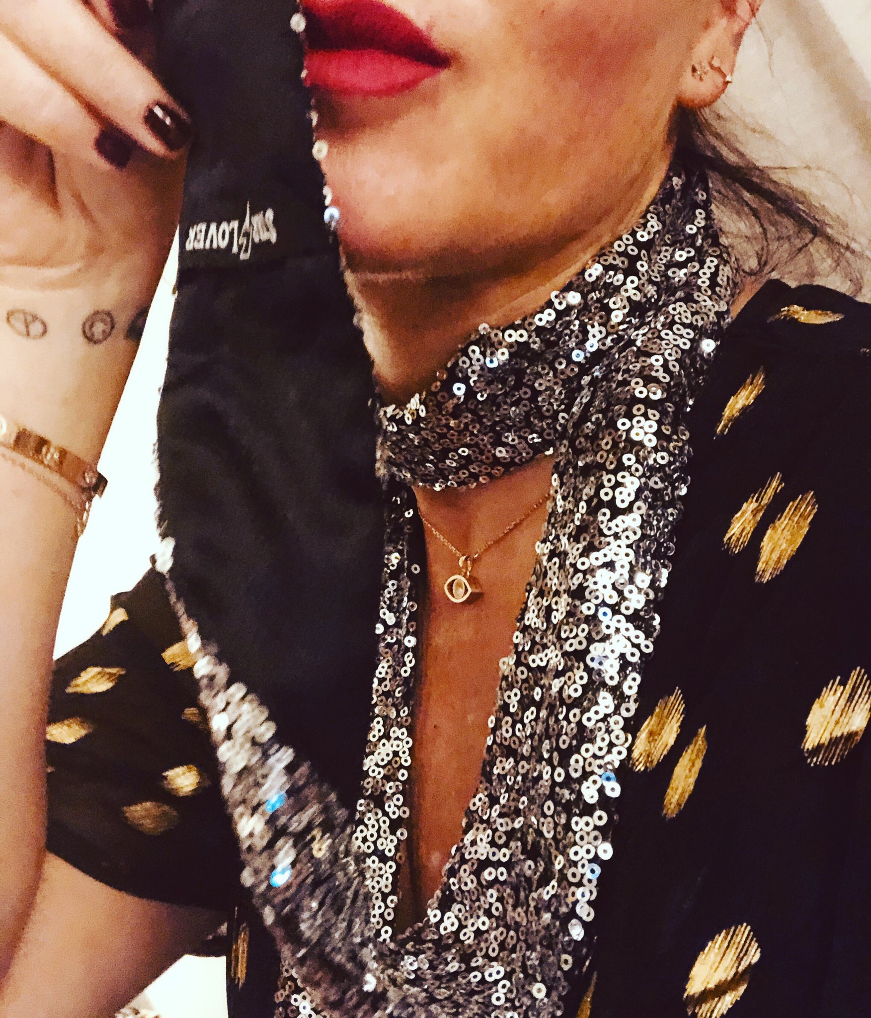 Sequin skinny Disco Scarf