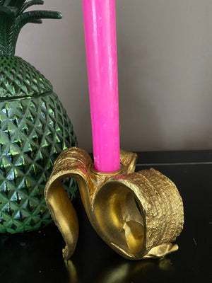 Gold banana candle holder