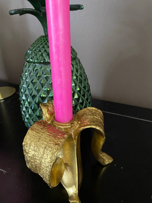 Gold banana candle holder