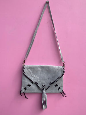 ‘Jessie’ suede tassel bag
