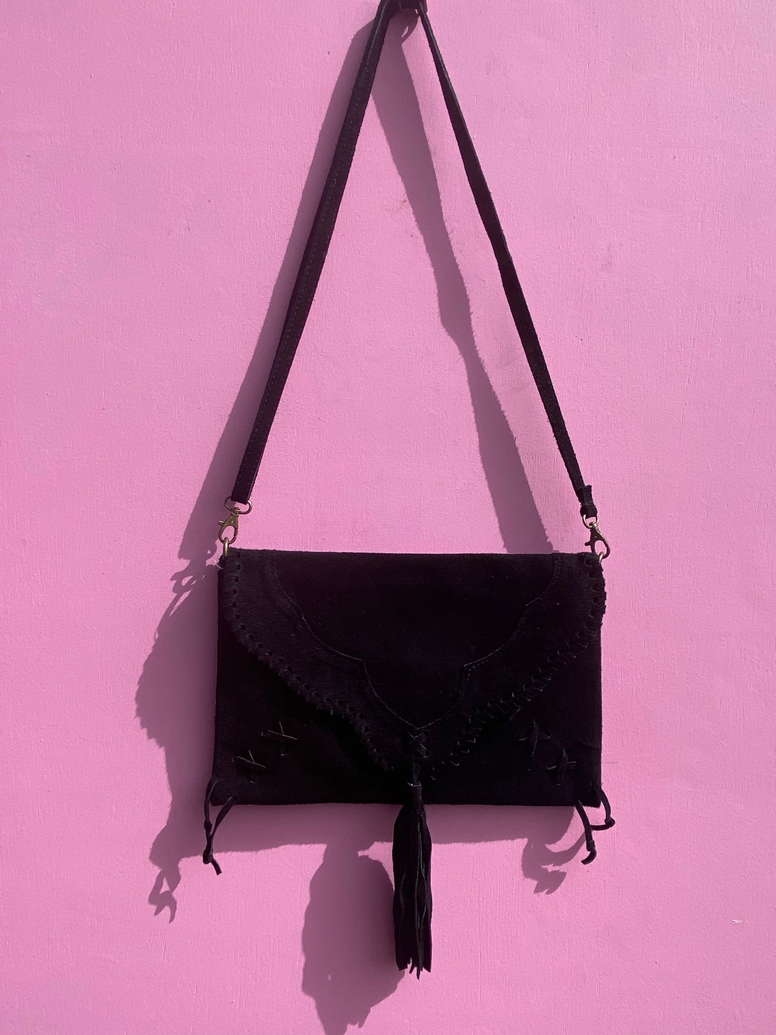 ‘Jessie’ suede tassel bag
