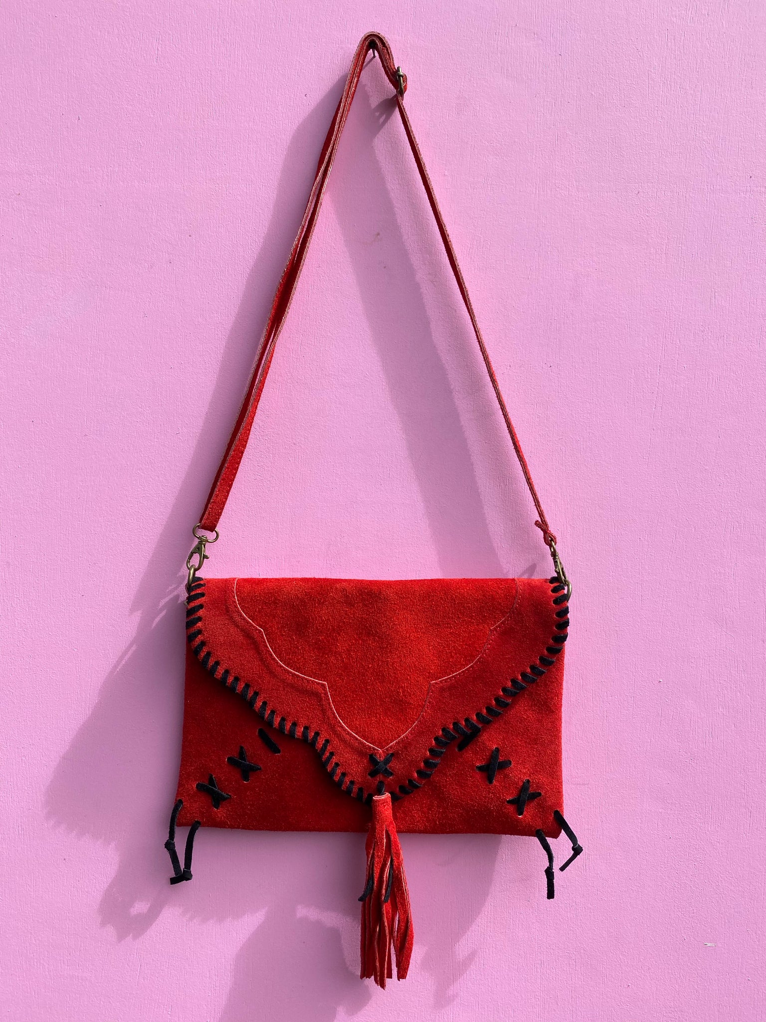 ‘Jessie’ suede tassel bag