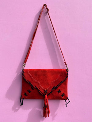 ‘Jessie’ suede tassel bag